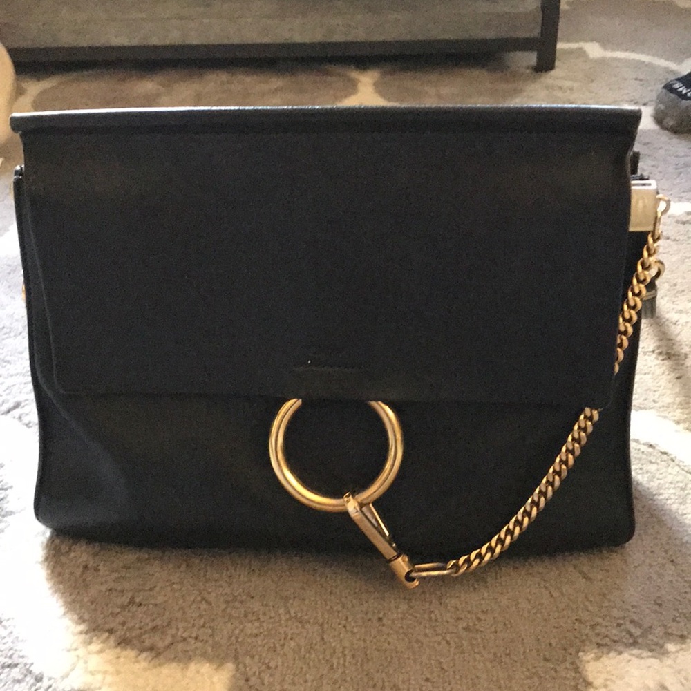 Chloe Medium Faye Bag - Black Leather